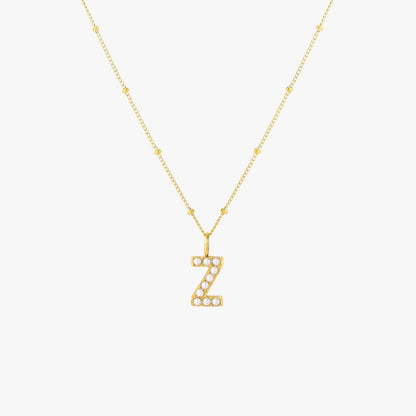 Pearl Initial Pendant Necklace