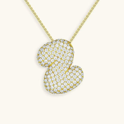 Bubble Initial Crystals Necklace