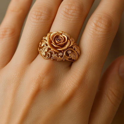 Majestic Flower Gold Ring