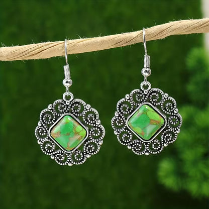 Silver Mandala Earrings & Matching Necklace