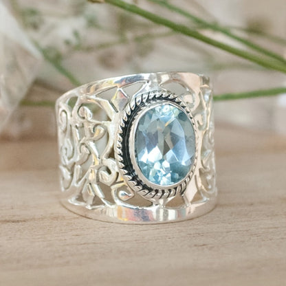 Wide Bohemian Crystal Ring