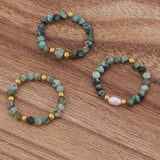 3pcs Set Amethyst Beaded Rings