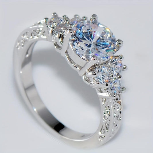 Vintage Filigree Three Stone Ring