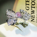 Sparkling Flower Petal Ring