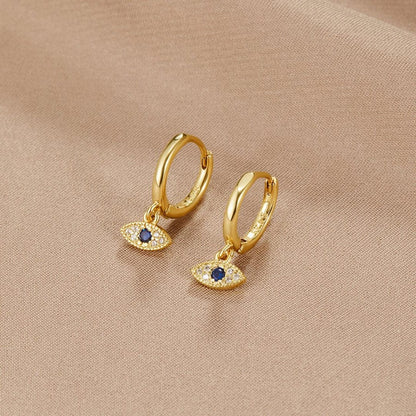 Eye Drop Gold Earrings