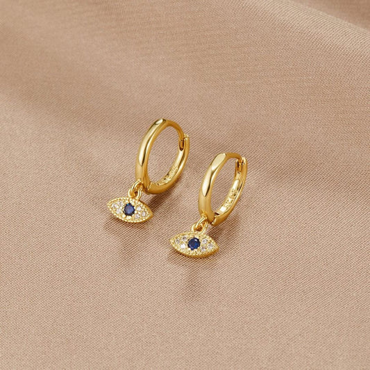 Eye Drop Gold Earrings
