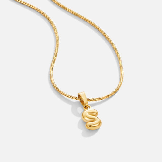 Trendy Bubble Letter Pendant Necklace