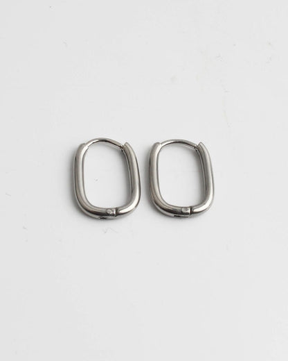 Sleek Oval Huggie Hoop Earrings