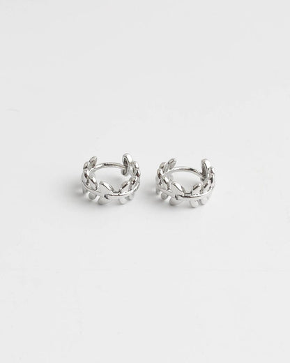 Stylish Leaf Accent Hoops