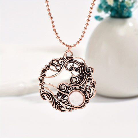 Moonstone Wire Wrapped Circle Pendant