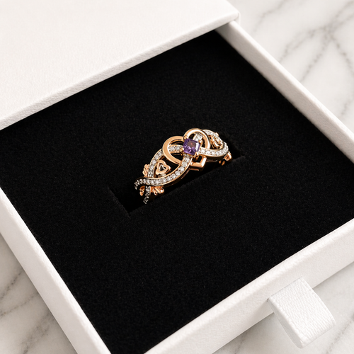Violet Heart Serenity Ring