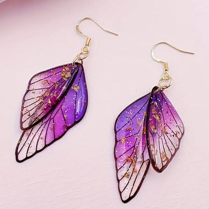 Butterfly Wing Resin Drop Earrings