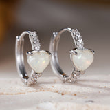Delicate Heart Shaped Opal Earrings