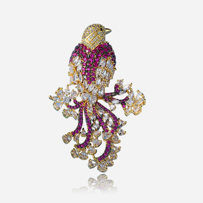 Crowned Songbird Brooch