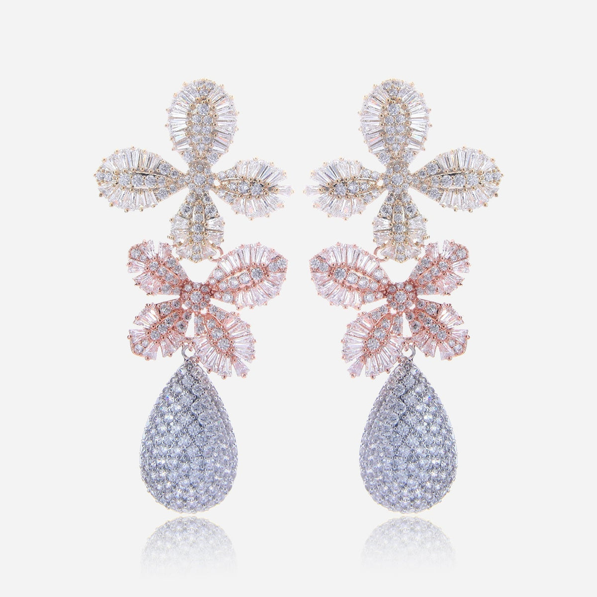 Crystal Blossom Drop Earrings