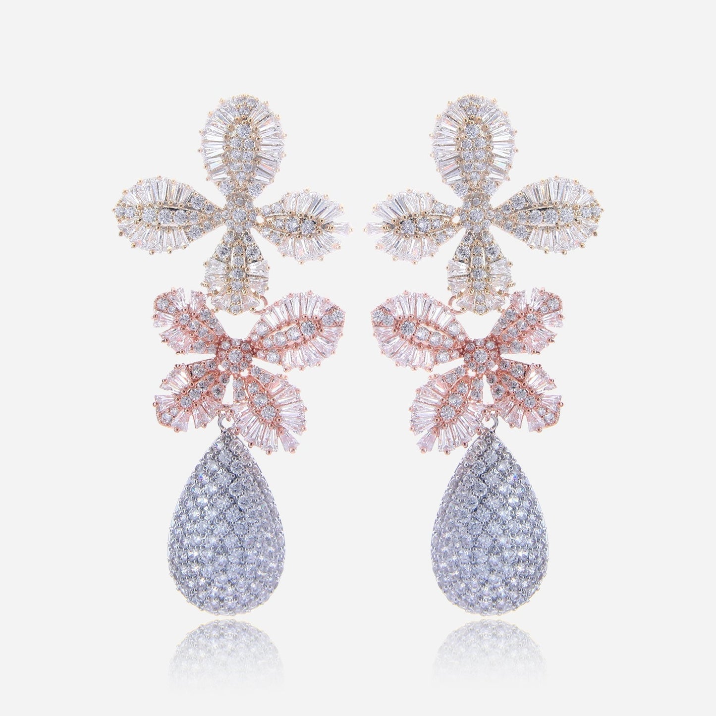 Crystal Blossom Drop Earrings