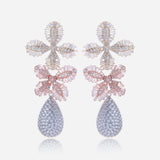 Crystal Blossom Drop Earrings