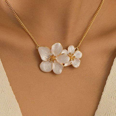 Golden Pearl Charm Necklace