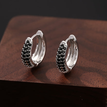 Vintage Geometric Onyx Earrings