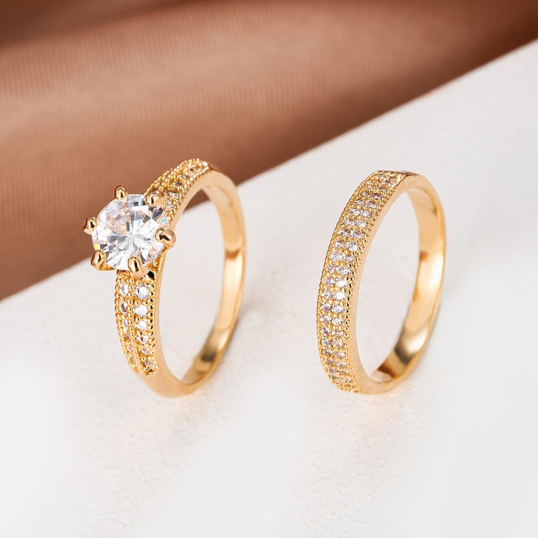 Round Pav� Ring Set