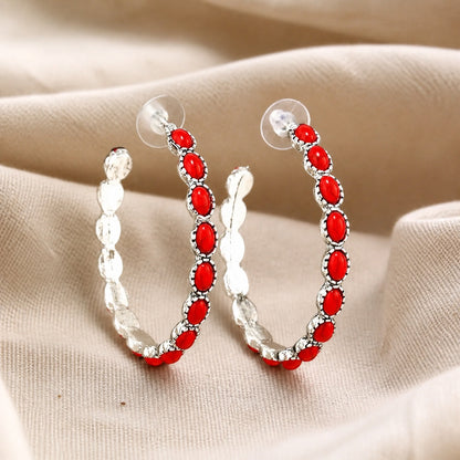 Graceful Silver Hoop Earrings