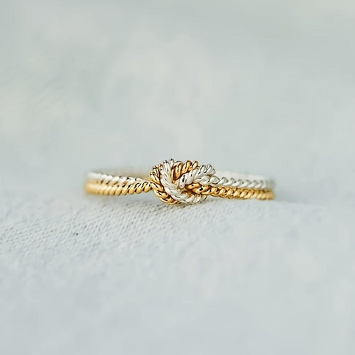 Two Tone Love Knot Ring