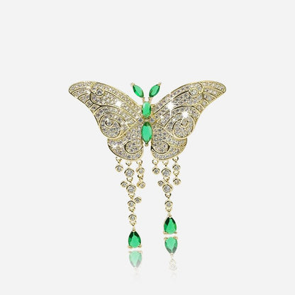 Emerald Butterfly Brooch