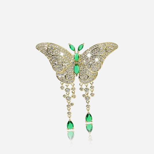 Emerald Butterfly Brooch