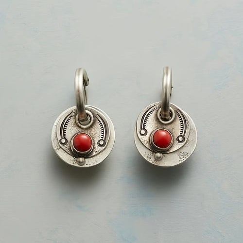 Retro Round Faux Jasper Earrings