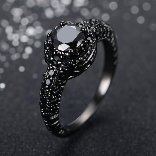 Vintage Black Zirconia Eternity Ring