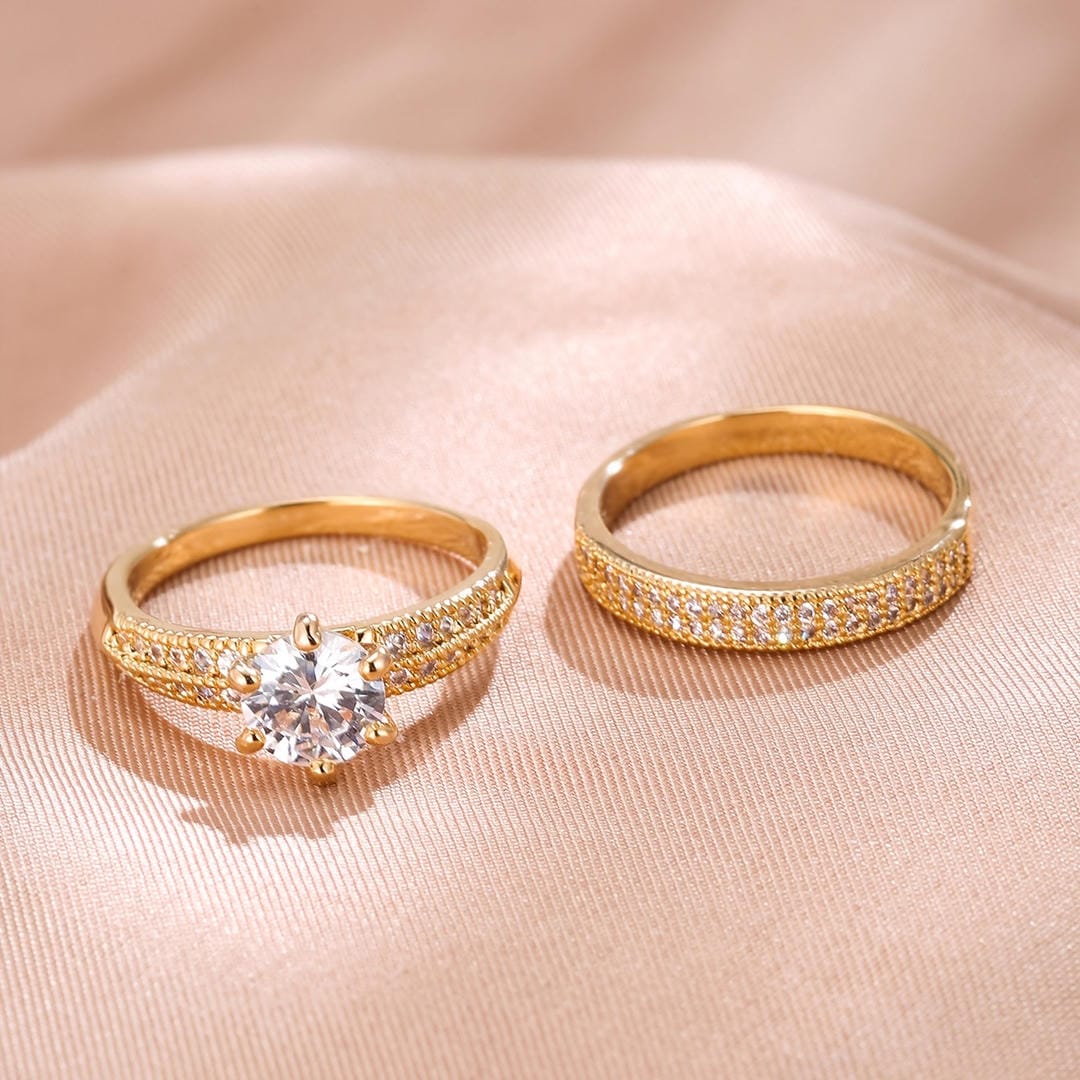 Round Pav� Ring Set
