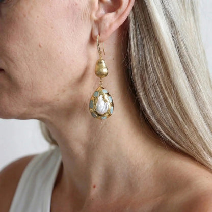 FluxFlicker Pearl Teardrop Earrings
