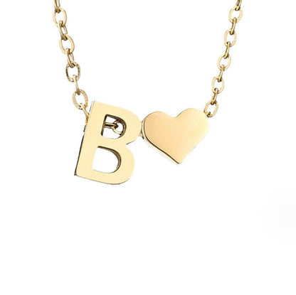 Personalized Gold Initial Heart Necklace
