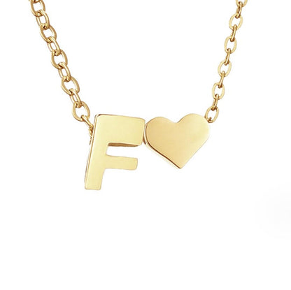 Personalized Gold Initial Heart Necklace