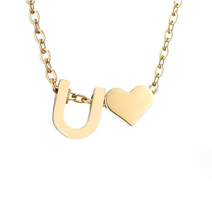 Personalized Gold Initial Heart Necklace