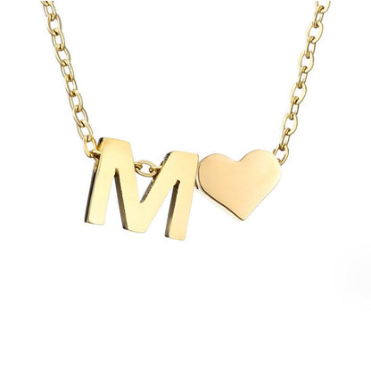 Personalized Gold Initial Heart Necklace
