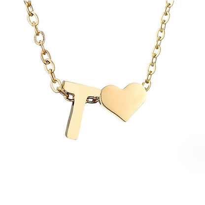 Personalized Gold Initial Heart Necklace