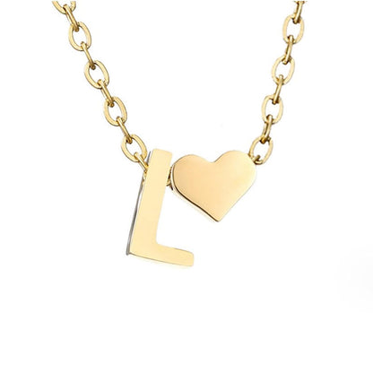 Personalized Gold Initial Heart Necklace