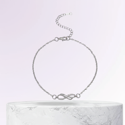Delicate Infinity Charm Silver Anklet