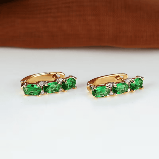 Verdant Emerald Trio Earrings