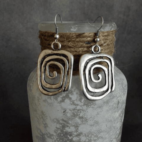 Antique Silver Spiral Earrings