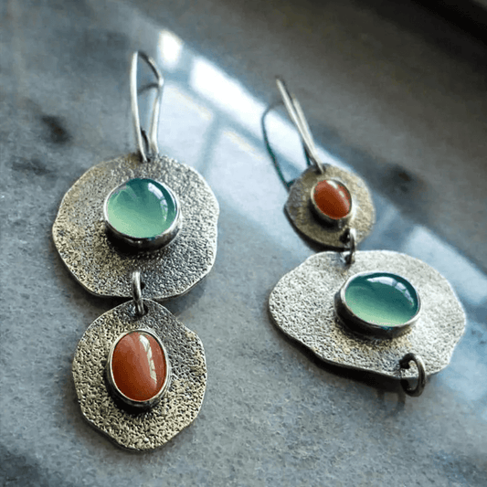 Classic Silver Earrings with Natural Vintage Design