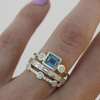 Timeless Azure Ring Set