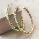 Blue Opal Mosaic Hoops