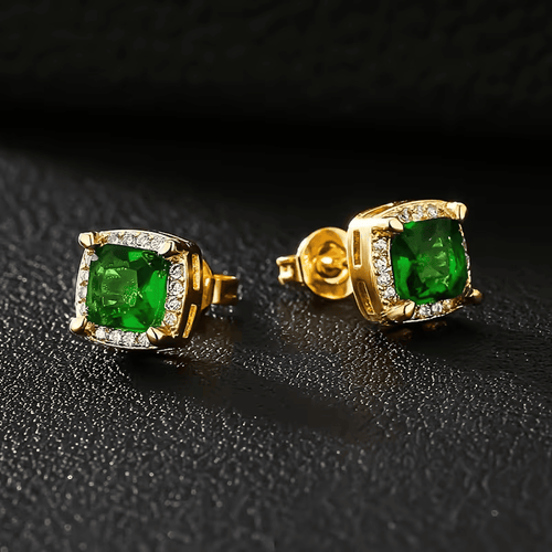 Halo Gold Stud Earrings