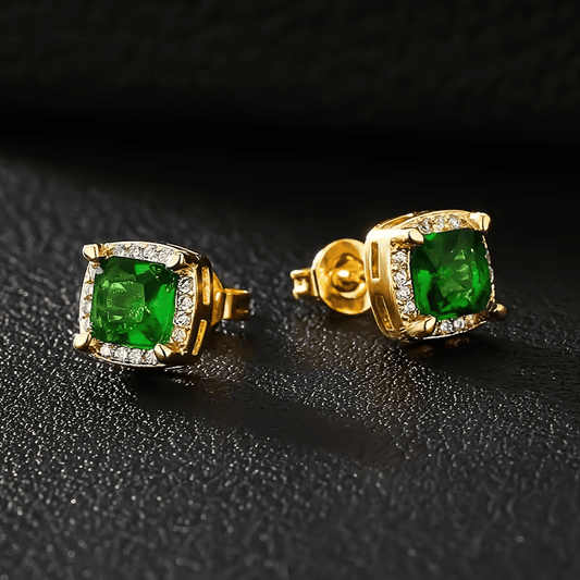 Halo Gold Stud Earrings