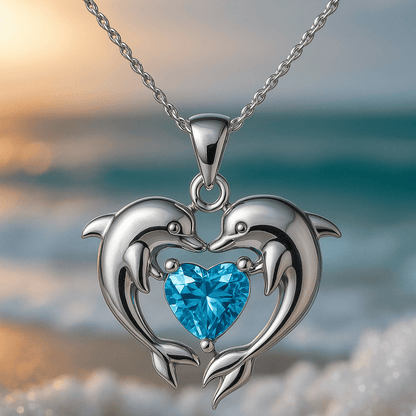 Dolphin Love Silver Necklace