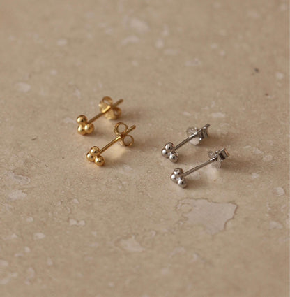 Trio Micro Studs Gold or Silver