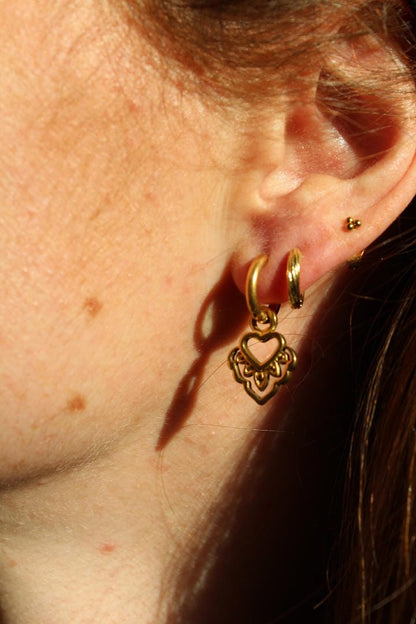 Boho Heart Dangle Earrings