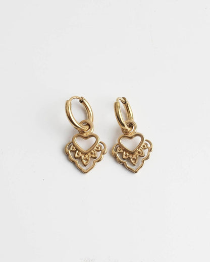 Boho Heart Dangle Earrings